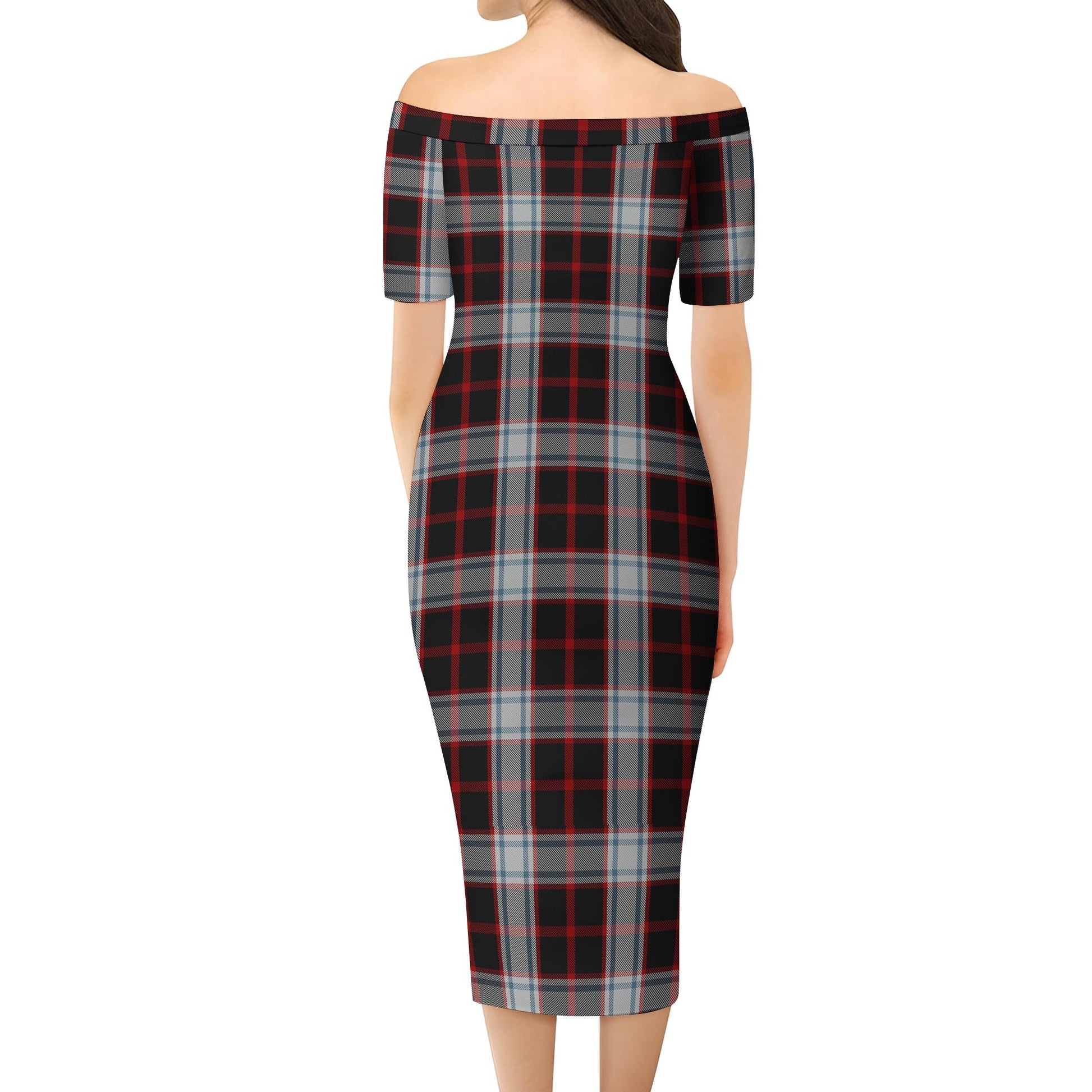 Merrilees Tartan Off Shoulder Lady Dress - Tartan Vibes Clothing