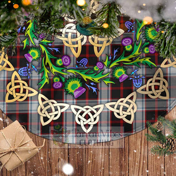 Tartan Vibes Clothing Merrilees Tartan Christmas Tree Skirt with Thistle Celtic Knot Style