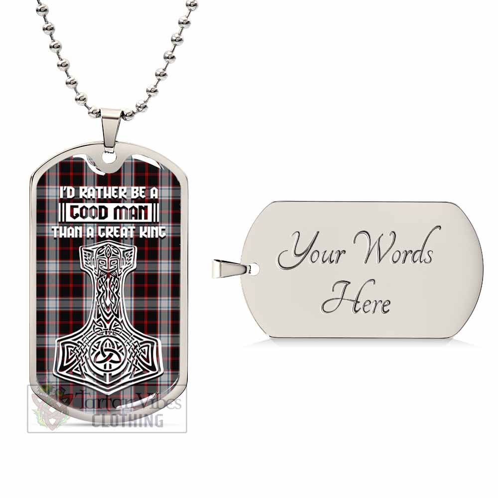 Merrilees Tartan Dog Tag Necklace Viking Mjolnir Style Silver Yes - Tartan Vibes Clothing