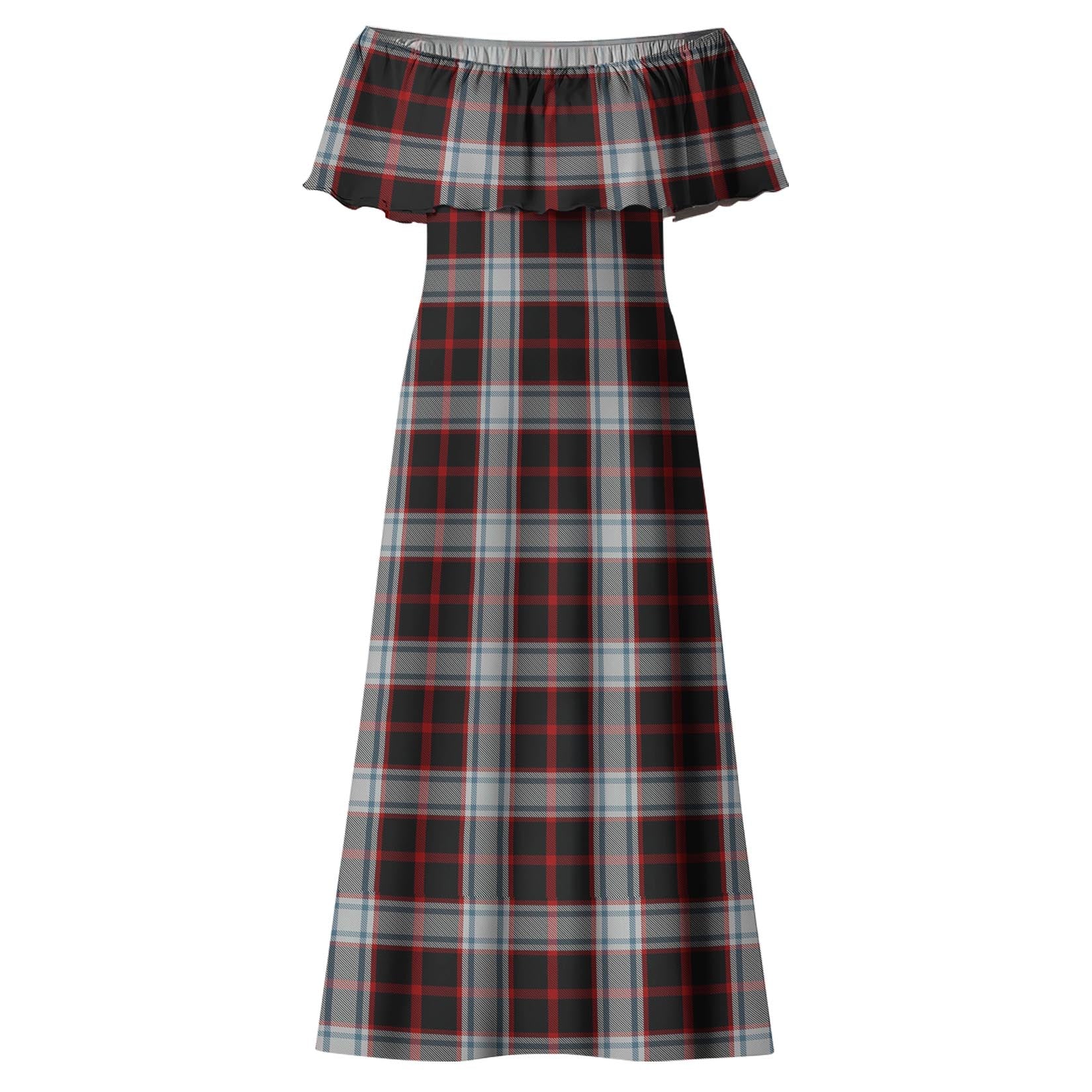 Merrilees Tartan Off Shoulder Long Dress - Tartan Vibes Clothing