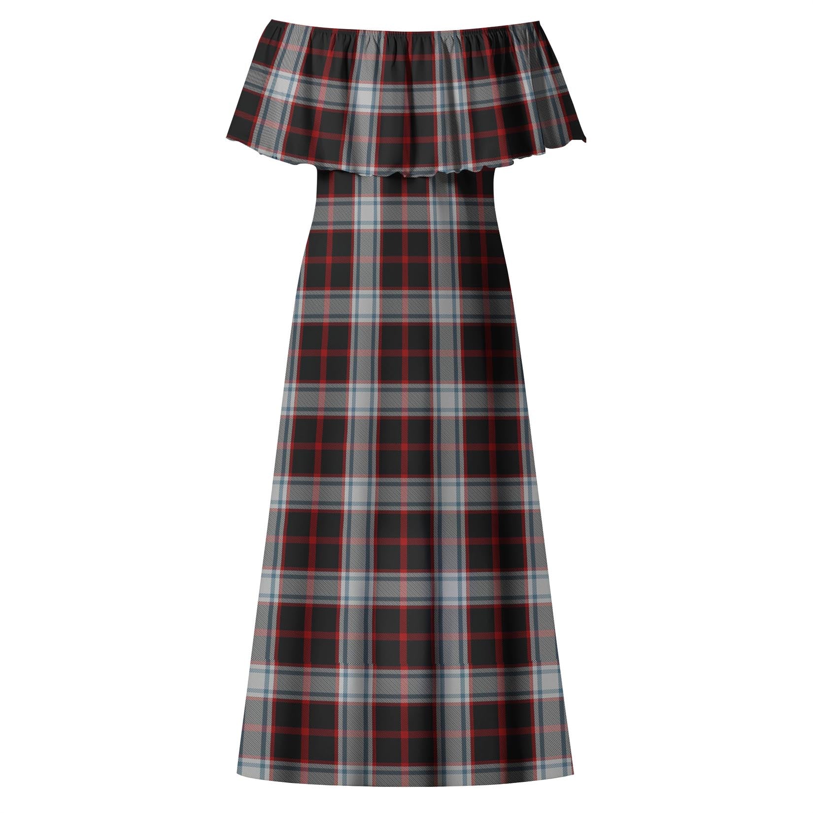 Merrilees Tartan Off Shoulder Long Dress - Tartan Vibes Clothing