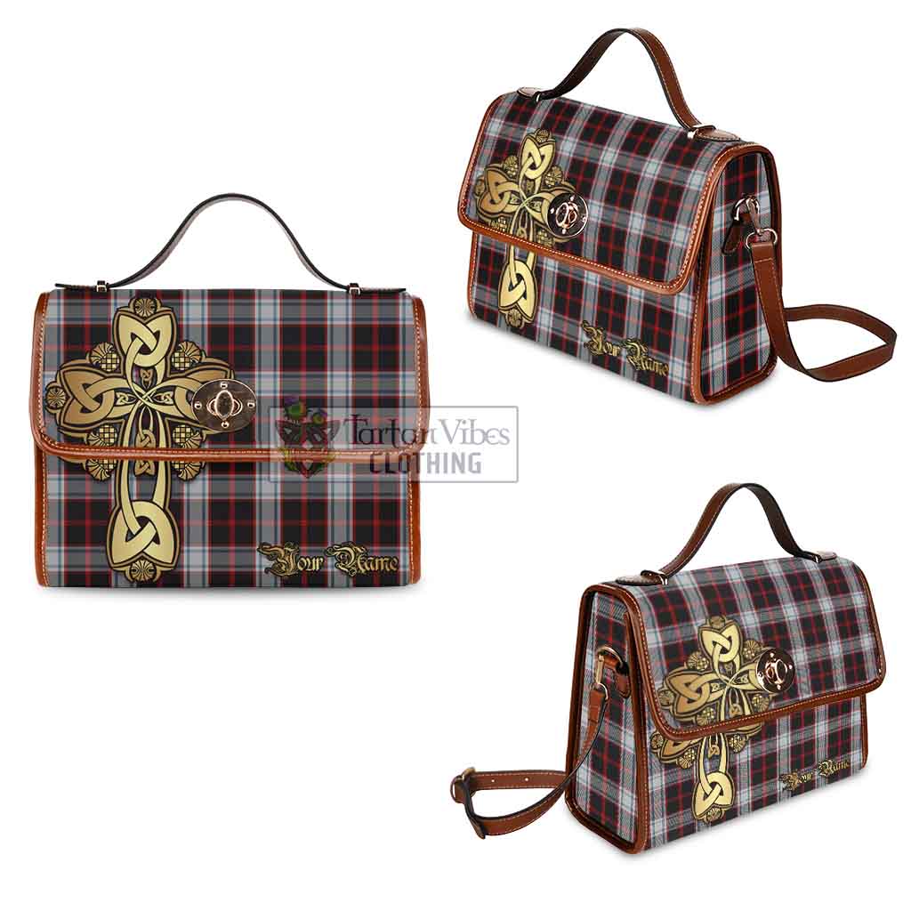 Tartan Vibes Clothing Merrilees Tartan Waterproof Canvas Bag Golden Thistle Celtic Cross Style