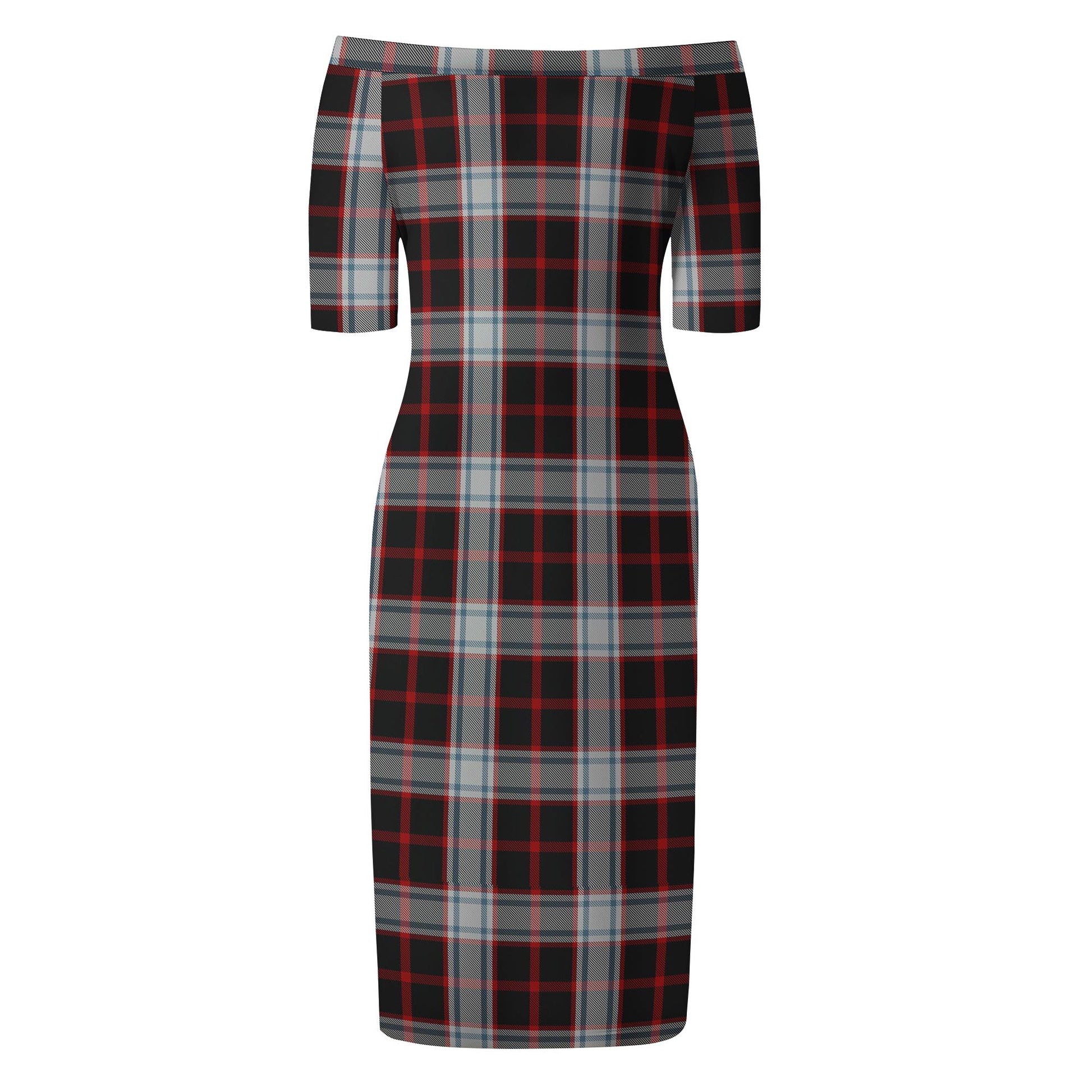 Merrilees Tartan Off Shoulder Lady Dress - Tartan Vibes Clothing