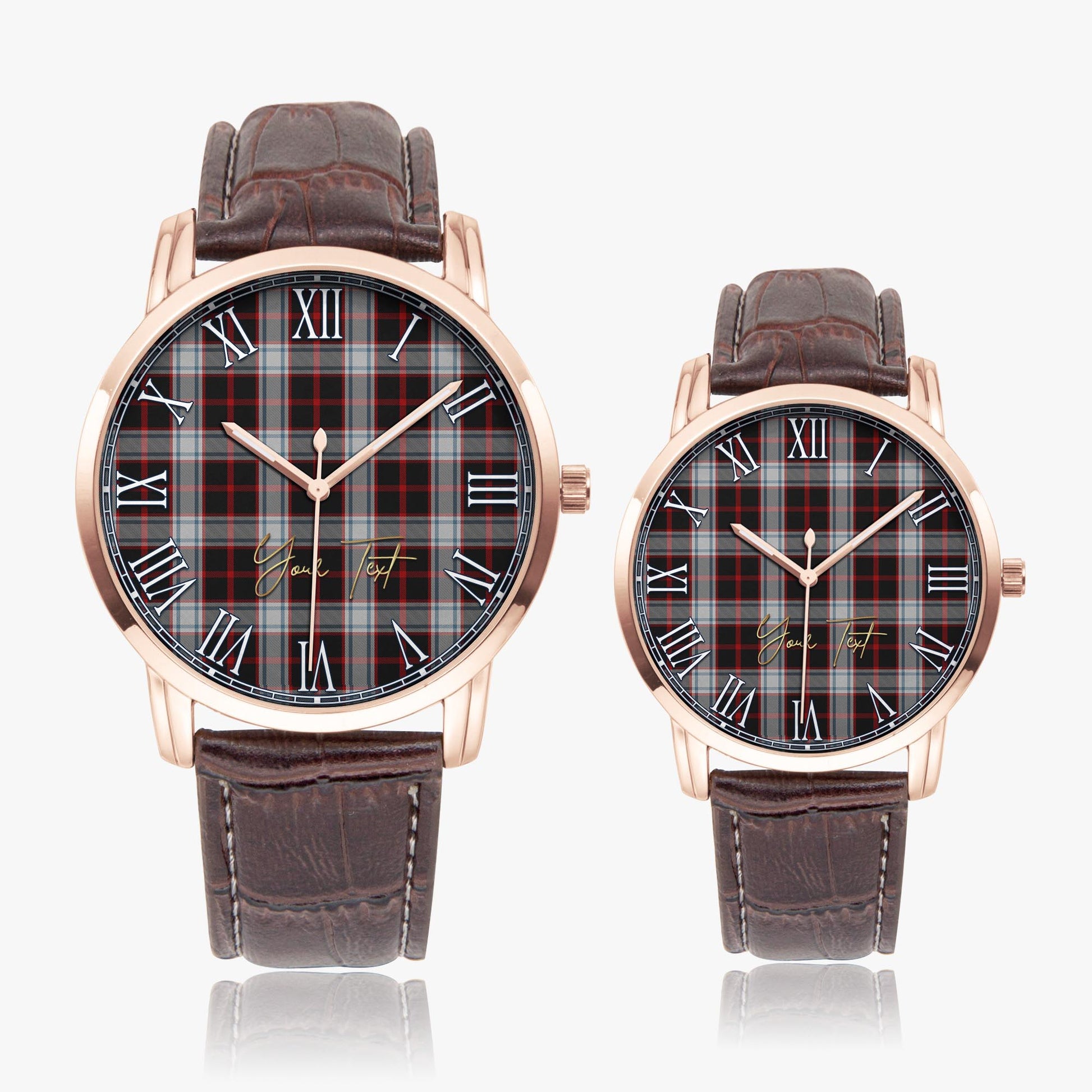 Merrilees Tartan Personalized Your Text Leather Trap Quartz Watch - Tartan Vibes Clothing