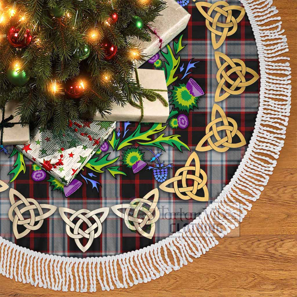 Tartan Vibes Clothing Merrilees Tartan Christmas Tree Skirt with Thistle Celtic Knot Style