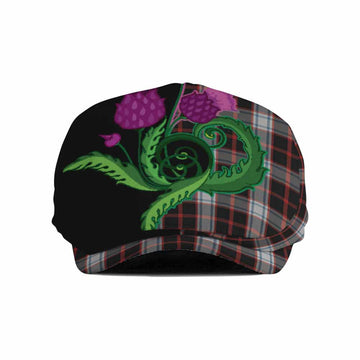 Merrilees Tartan Flat Cap, Jeff Cap Traditional Scottish Thistle