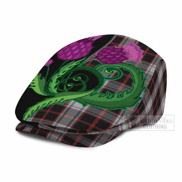 Merrilees Tartan Flat Cap, Jeff Cap Traditional Scottish Thistle