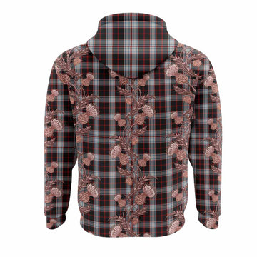 Merrilees Tartan Hoodie Seamless Scottish Thistle Flowers