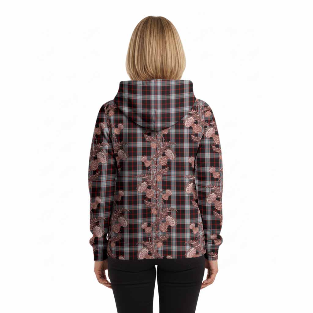 Merrilees Tartan Hoodie Seamless Scottish Thistle Flowers