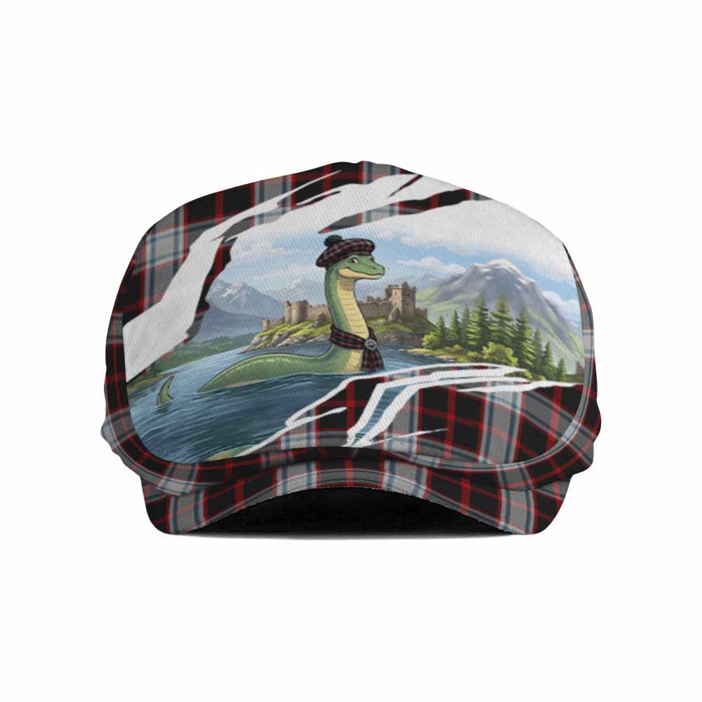 Merrilees Tartan Loch Ness Monster Scottish Heritage Art Flat Cap, Jeff Cap