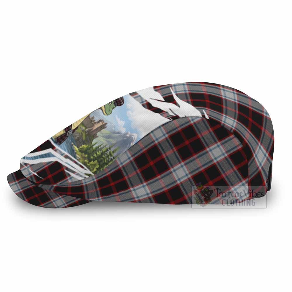 Merrilees Tartan Loch Ness Monster Scottish Heritage Art Flat Cap, Jeff Cap