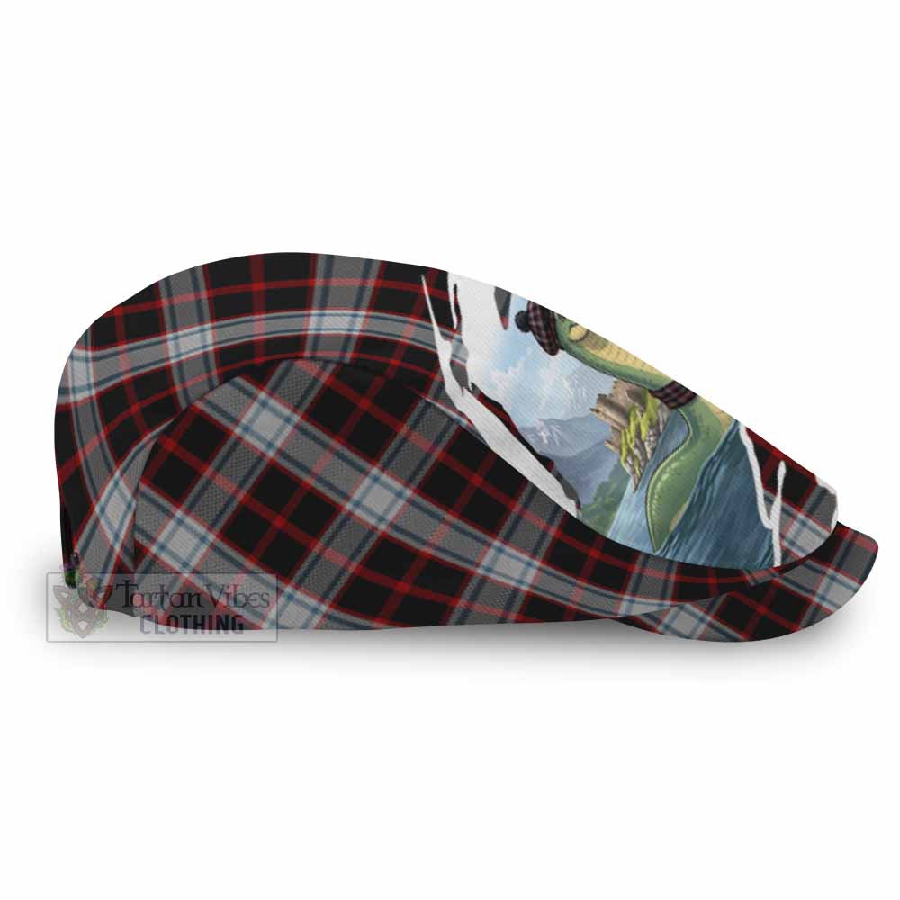 Merrilees Tartan Loch Ness Monster Scottish Heritage Art Flat Cap, Jeff Cap