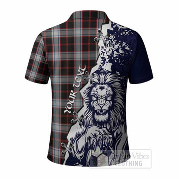 Merrilees Tartan Scottish Polo Shirt Angry Lion With Soccer Ball Style