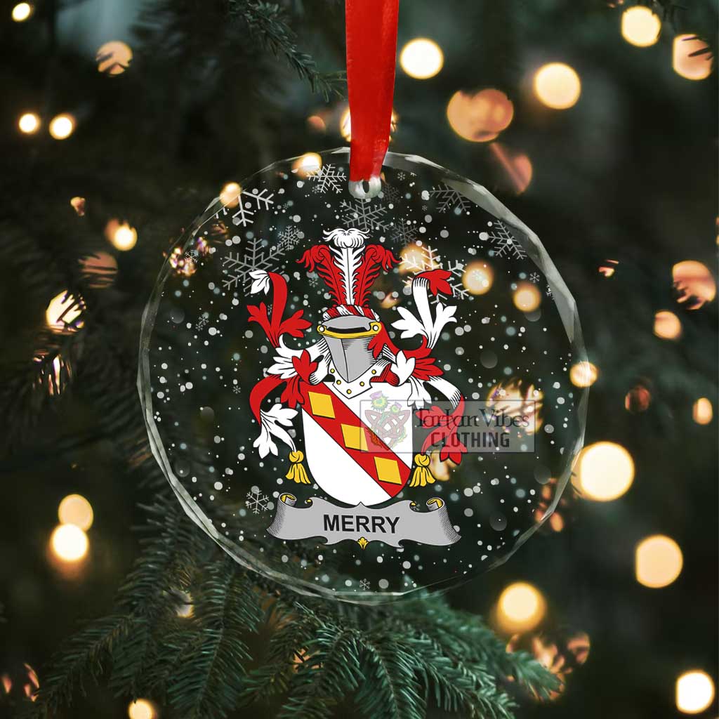Tartan Vibes Clothing Merry Irish Clan Christmas Glass Ornament with Coat of Arms