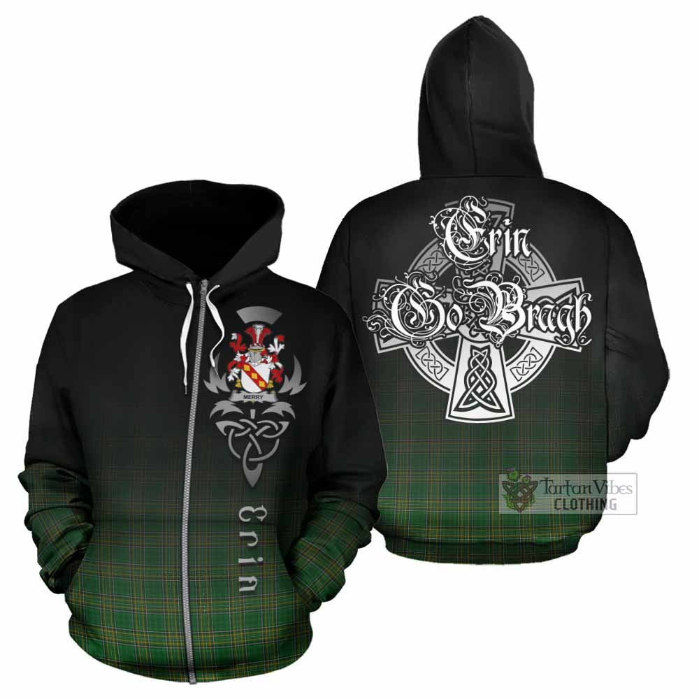 Tartan Vibes Clothing Merry Irish Clan Hoodie with Coat of Arms Erin Go Bragh Celtic Inspired