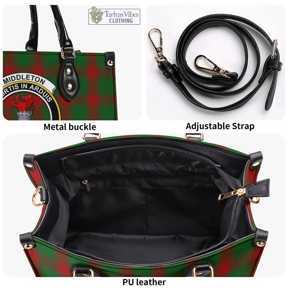 Middleton Tartan Luxury Leather Handbags with Family Crest - Tartan Vibes Clothing