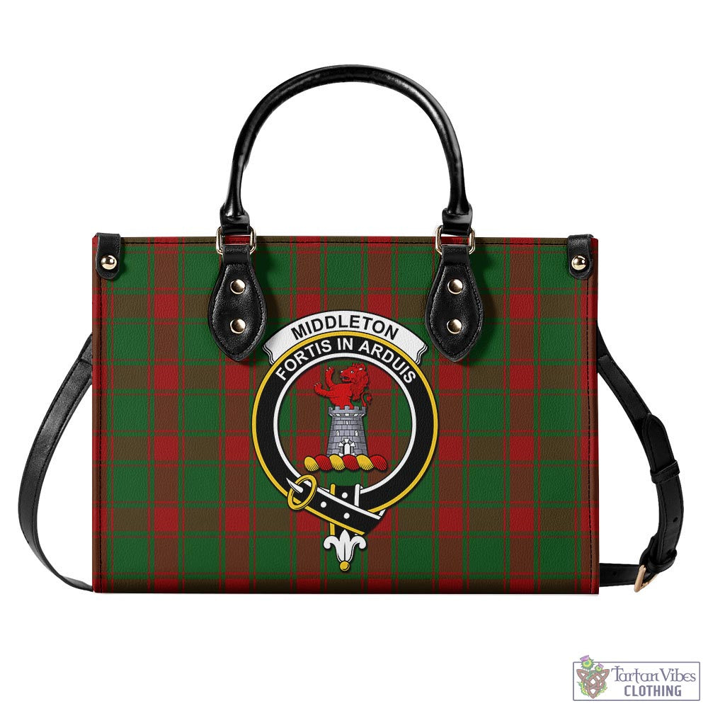 Middleton Tartan Luxury Leather Handbags with Family Crest - Tartan Vibes Clothing