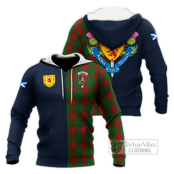 Middleton Tartan Knitted Hoodie Alba with Scottish Lion Royal Arm Half Style Unisex Knitted Pullover Hoodie - Tartan Vibes Clothing
