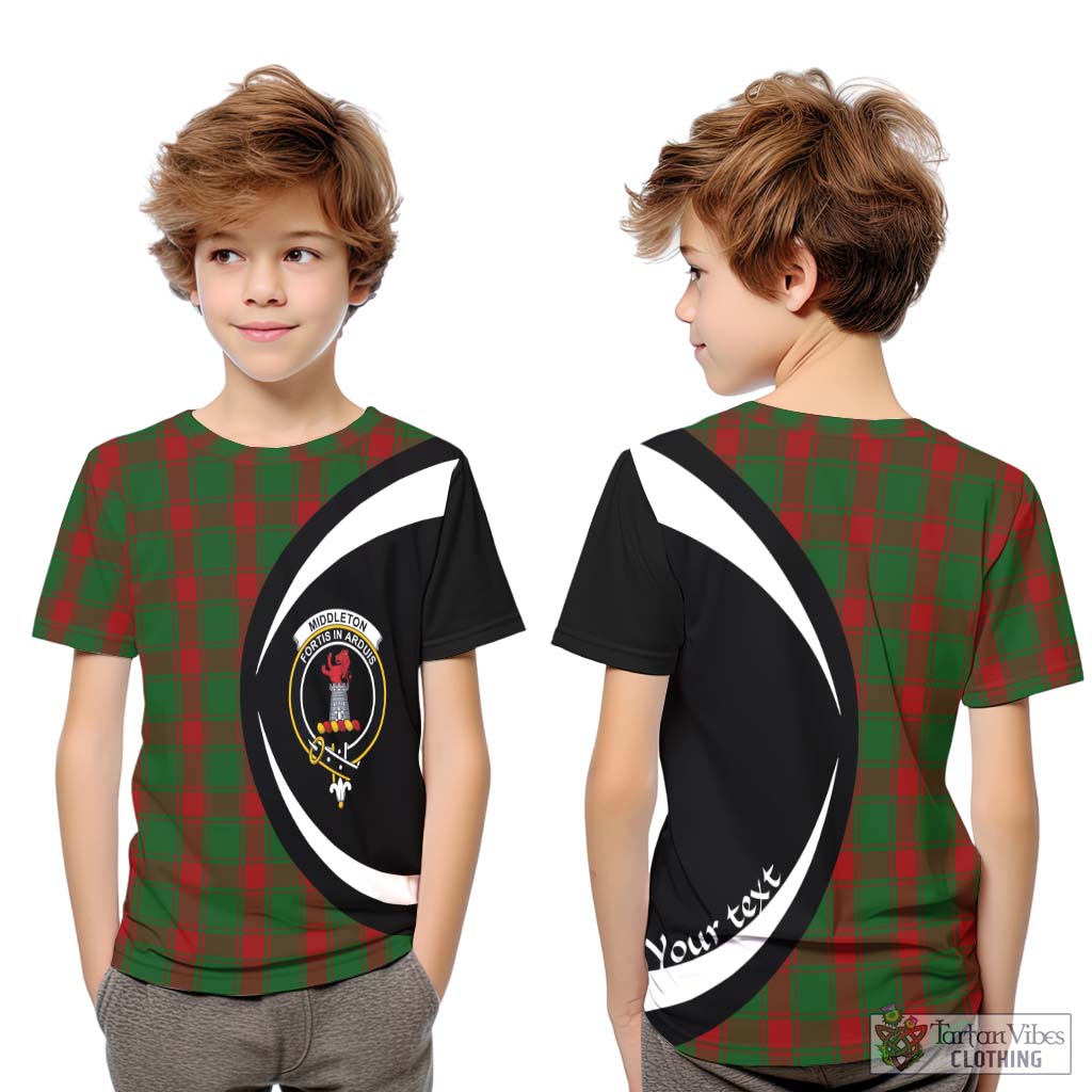 Middleton Tartan Kid T-Shirt with Family Crest Circle Style Youth XL Size14 - Tartan Vibes Clothing