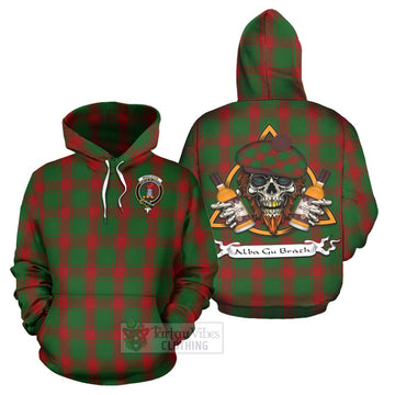 Middleton Tartan Hoodie with Family Crest and Bearded Skull Holding Bottles of Whiskey Zip Hoodie - Tartan Vibes Clothing