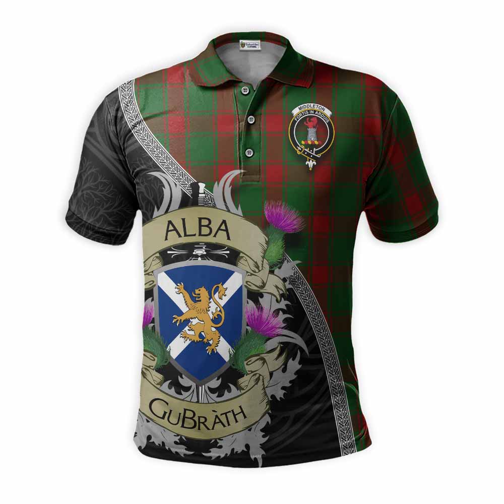Middleton Tartan Family Crest Polo Shirt Lion Rampant Royal Thistle Shield Celtic Inspired Kid - Tartan Vibes Clothing