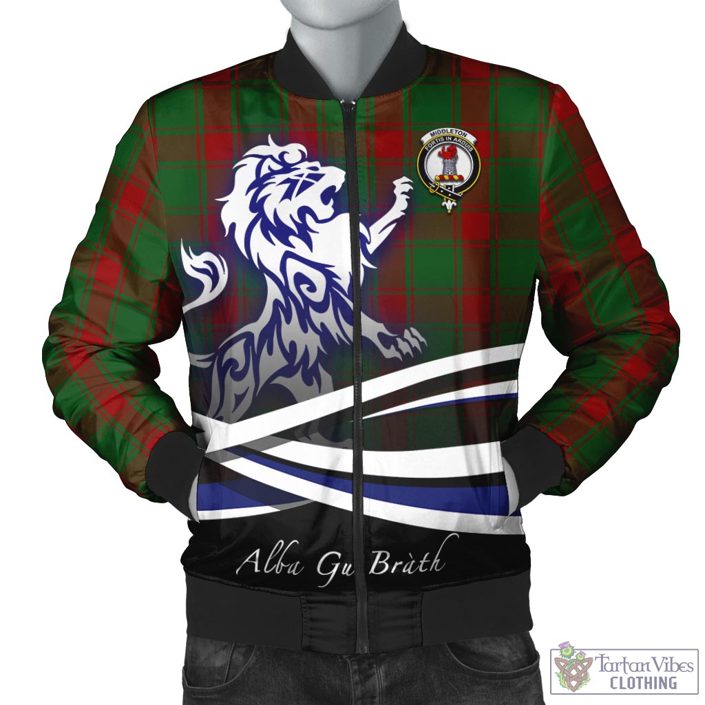 Middleton Tartan Bomber Jacket with Alba Gu Brath Regal Lion Emblem Unisex - Tartan Vibes Clothing