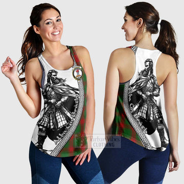 Middleton Tartan Clan Crest Women's Racerback Tanks with Highlander Warrior Celtic Style 4XL - Tartan Vibes Clothing