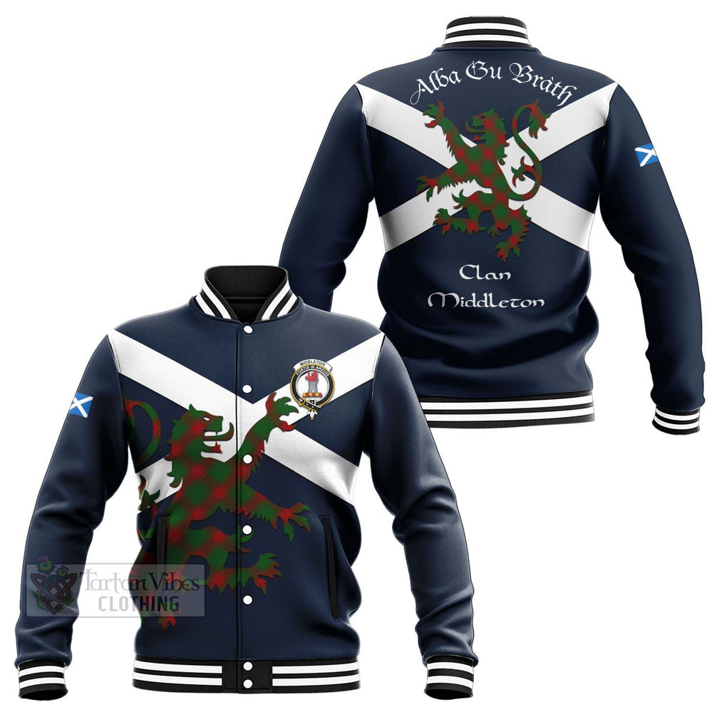 Middleton Tartan Lion Rampant Baseball Jacket Proudly Display Your Heritage with Alba Gu Brath and Clan Name Unisex - Tartan Vibes Clothing