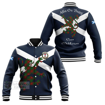 Middleton Tartan Lion Rampant Baseball Jacket Proudly Display Your Heritage with Alba Gu Brath and Clan Name Unisex - Tartan Vibes Clothing