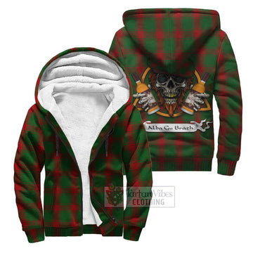 Middleton Tartan Sherpa Hoodie with Family Crest and Bearded Skull Holding Bottles of Whiskey Unisex S - Tartan Vibes Clothing