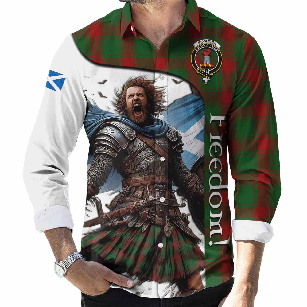 Middleton Crest Tartan Long Sleeve Button Shirt Inspired by the Freedom of Scottish Warrior Men's Shirt S - Tartan Vibes Clothing