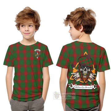 Middleton Tartan Kid T-Shirt with Family Crest and Bearded Skull Holding Bottles of Whiskey Youth XL Size14 - Tartan Vibes Clothing