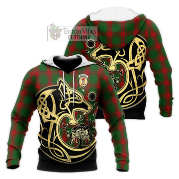 Middleton Tartan Knitted Hoodie with Family Crest Celtic Wolf Style Unisex Knitted Pullover Hoodie - Tartan Vibes Clothing