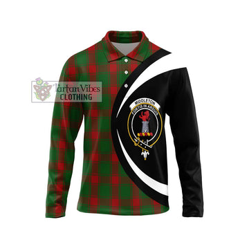 Middleton Tartan Long Sleeve Polo Shirt with Family Crest Circle Style Unisex - Tartan Vibes Clothing