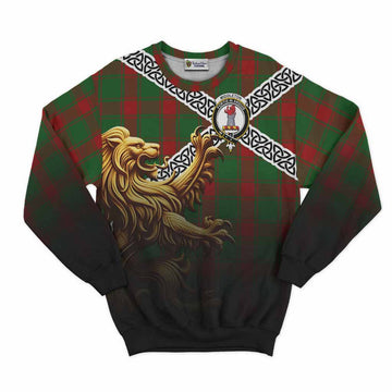Middleton Crest Tartan Sweatshirt with Golden Lion Emblem Celtic Style Unisex - Tartan Vibes Clothing