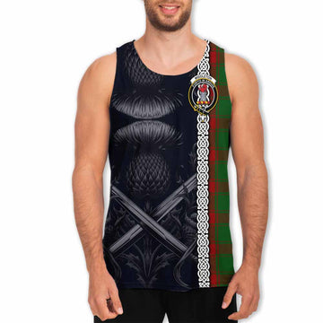 Middleton Tartan Men's Tank Top with Family Crest Cross Sword Thistle Celtic Vibes Men - Tartan Vibes Clothing