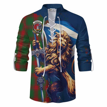 Middleton Tartan Family Crest Ghillie Kilt Shirt with Scottish Majestic Lion Men - Tartan Vibes Clothing
