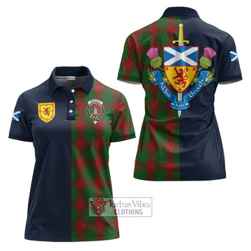 Middleton Tartan Women's Polo Shirt Alba with Scottish Lion Royal Arm Half Style Women - Tartan Vibes Clothing