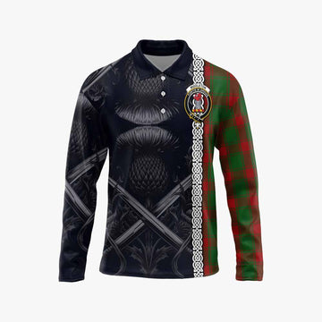 Middleton Tartan Long Sleeve Polo Shirt with Family Crest Cross Sword Thistle Celtic Vibes Unisex - Tartan Vibes Clothing