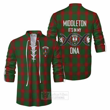 Middleton Tartan Ghillie Kilt Shirt with Family Crest DNA In Me Style Men - Tartan Vibes Clothing