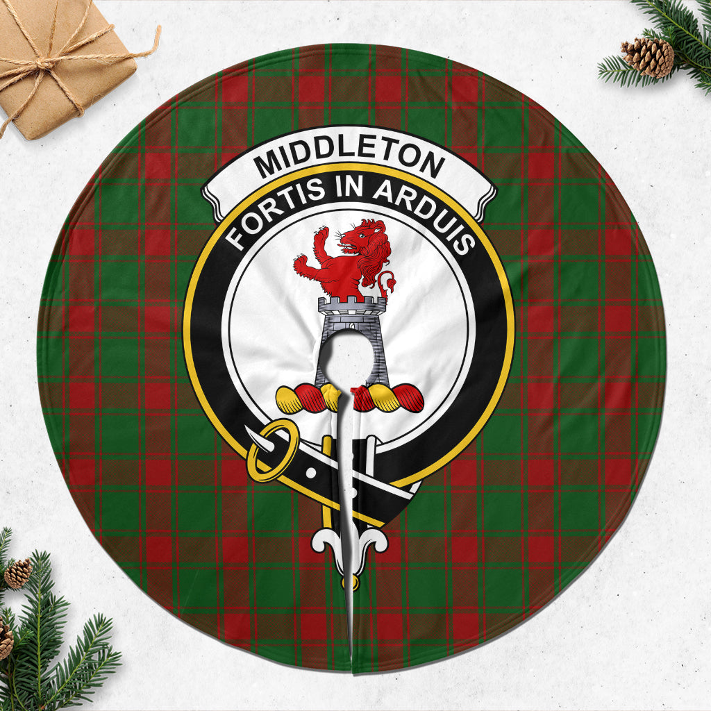 Middleton Tartan Christmas Tree Skirt with Family Crest 47*47 inch - Tartan Vibes Clothing