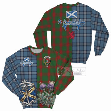 Middleton Tartan Sweatshirt Happy St. Andrew's Day Half Tartan Style Unisex - Tartan Vibes Clothing