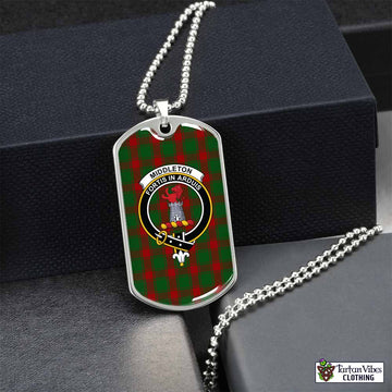 Tartan Vibes Clothing Middleton Tartan Dog Tag Necklace with Family Crest