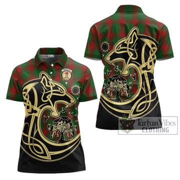 Middleton Tartan Women's Polo Shirt with Family Crest Celtic Wolf Style Women - Tartan Vibes Clothing