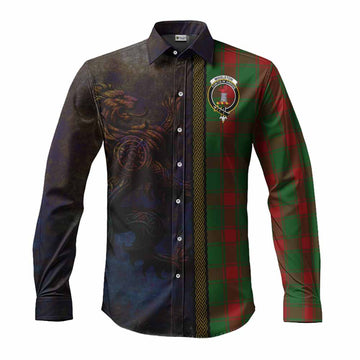 Tartan Vibes Clothing Middleton Tartan Family Crest Long Sleeve Button Shirt Alba Gu Brath Be Brave Lion Ancient Style