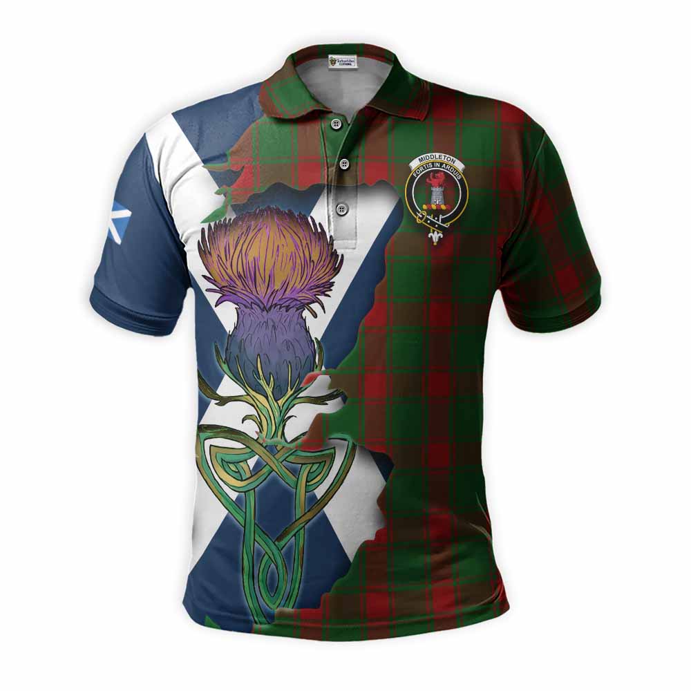 Middleton Tartan Family Crest Polo Shirt Scottish Thistle Celtic Inspired Kid - Tartan Vibes Clothing