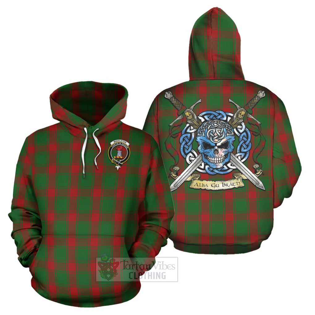 Middleton Tartan Hoodie with Family Crest Celtic Skull Style Zip Hoodie - Tartan Vibes Clothing