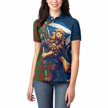 Middleton Tartan Family Crest Women's Polo Shirt with Scottish Majestic Lion Women - Tartan Vibes Clothing