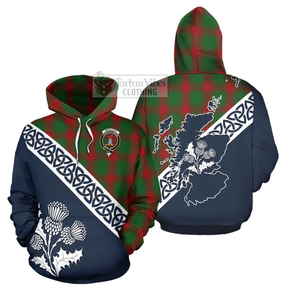 Middleton Tartan Hoodie Featuring Thistle and Scotland Map Zip Hoodie - Tartan Vibes Clothing