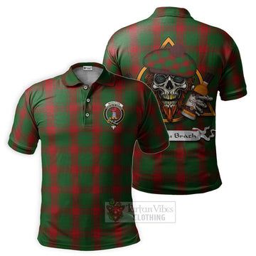 Middleton Tartan Polo Shirt with Family Crest and Bearded Skull Holding Bottles of Whiskey Kid - Tartan Vibes Clothing